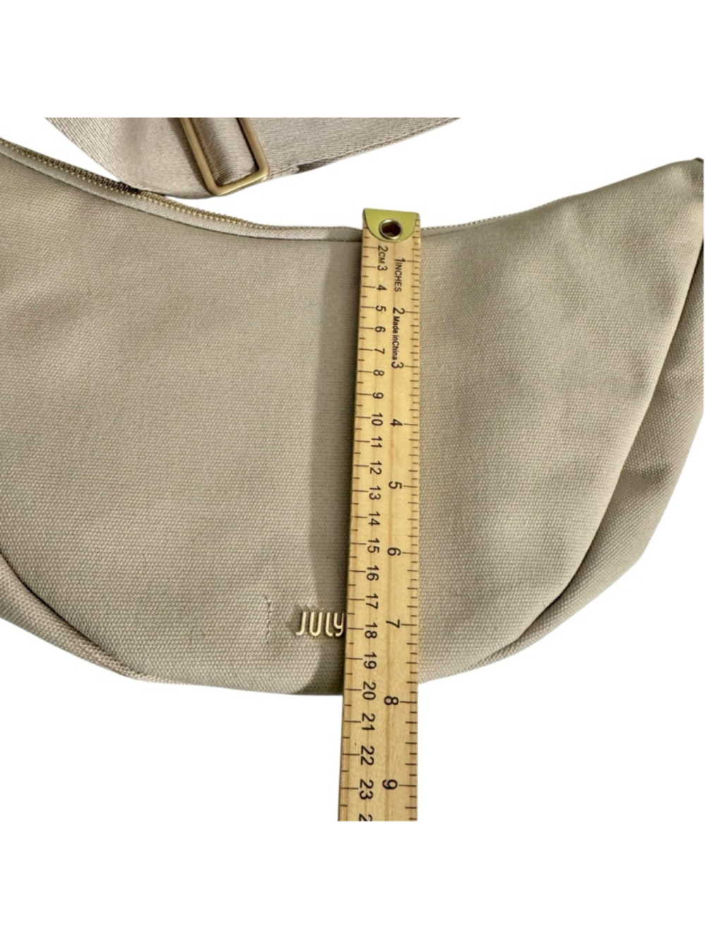 July Everyday Crescent tan taupe beige neutral hobo sling crossbody handbag - Picture 4 of 7